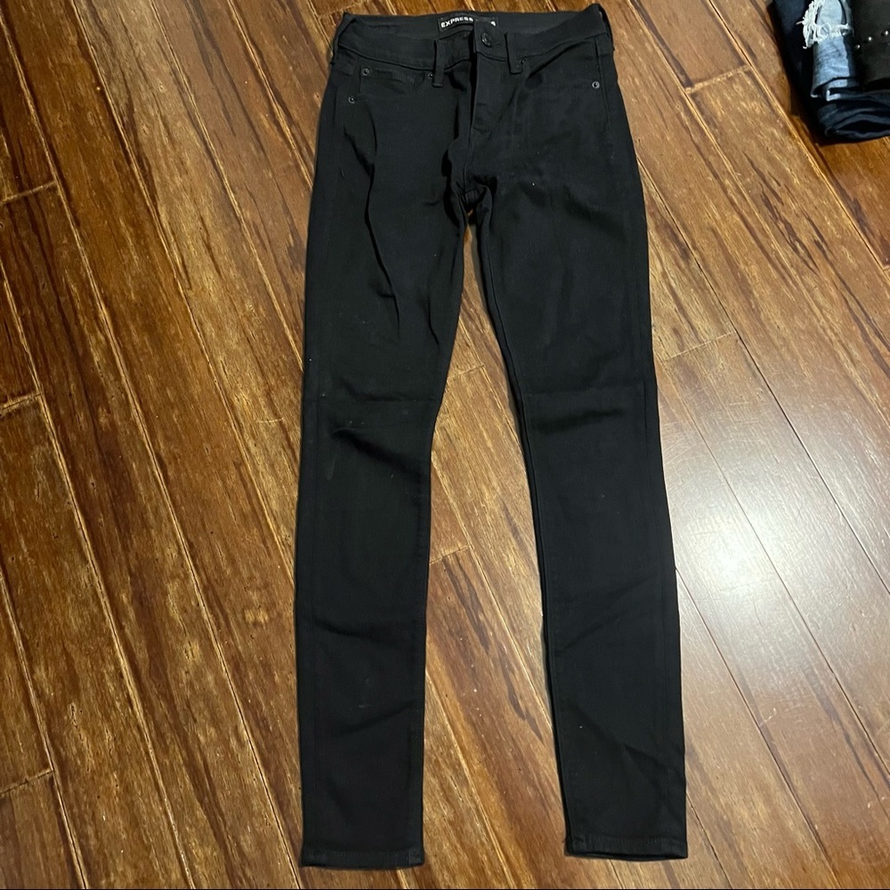 Express black skinny jeans